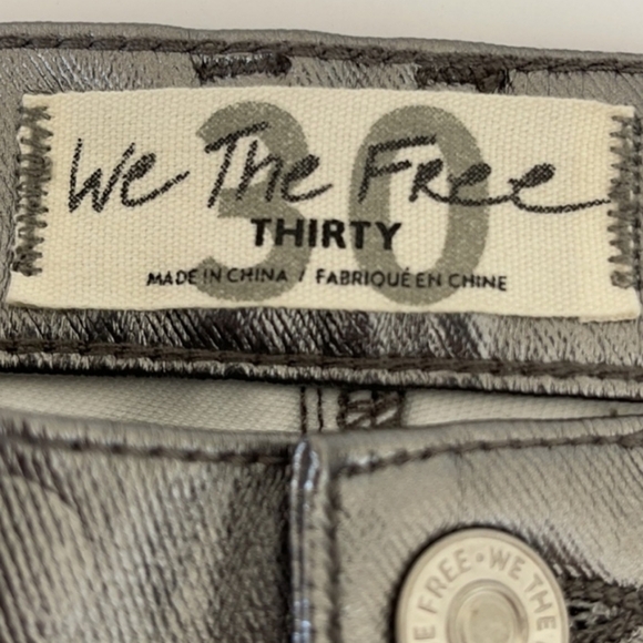 Free People Phoenix Coated Silver Metallic Jeans 30 - Picture 7 of 10